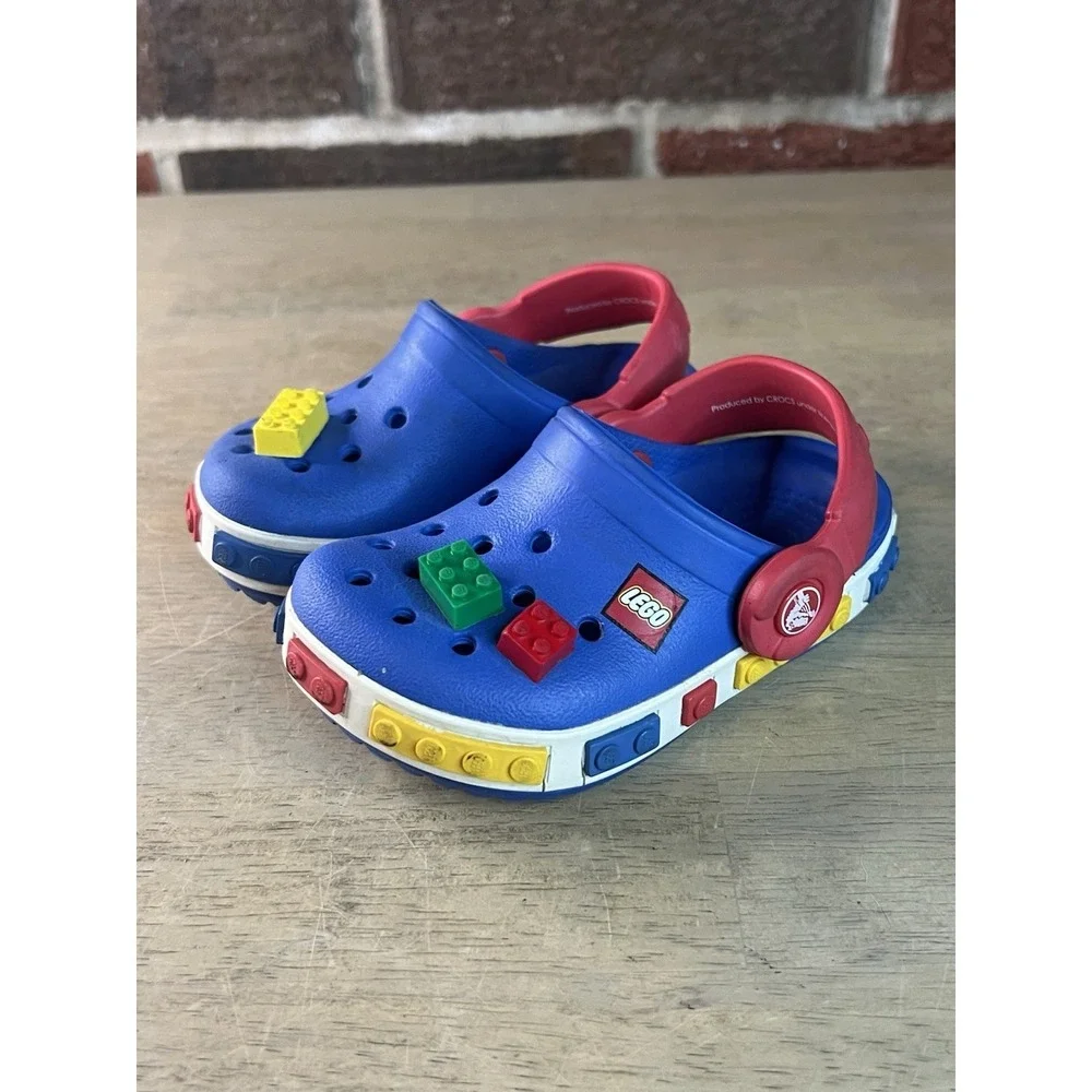 Crocs Toddler Size 4/5 Lego With Lego Attachments EUC